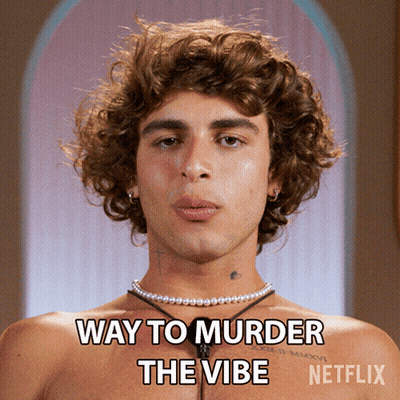 A Shirtless Man With A Pearl Necklace Says Way To Murder The Vibe Netflix GIF