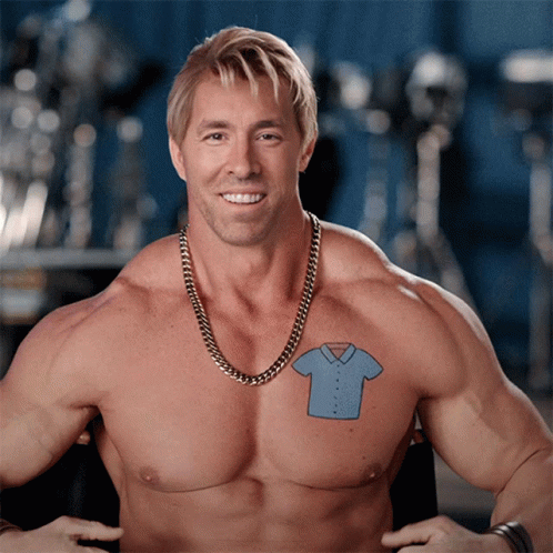 Shirtless Man With Chest Tattoo GIF