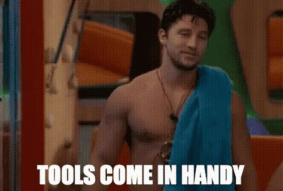 A Shirtless Man With A Towel Around His Neck Says " When You Need Sh * T Fixed !! " GIF