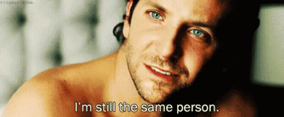 A Shirtless Man With Blue Eyes Is Saying I 'M Still The Same Person GIF