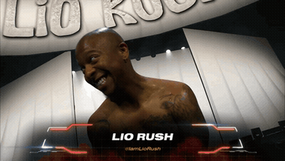 A Shirtless Man With The Name Lio Rush On The Bottom Right GIF