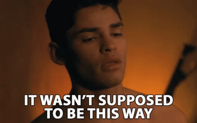 A Shirtless Man With The Words It Wasn 'T Supposed To Be This Way Above Him GIF