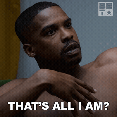 A Shirtless Man With The Words That 'S All I Am Above Him GIF