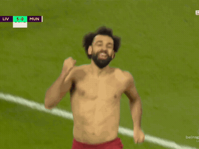 A Shirtless Soccer Player With The Number 10 On His Shorts Celebrates GIF