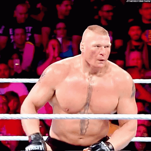 A Shirtless Wrestler In A Boxing Ring With The Next Big Thing Written On The Bottom Right GIF