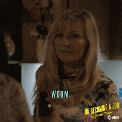 A Showtime Ad For On Becoming A God In Central Florida Features A Woman GIF
