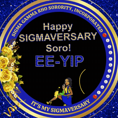 A Sigma Gamma Rho Sorority Logo That Says Happy Sigmaversary GIF