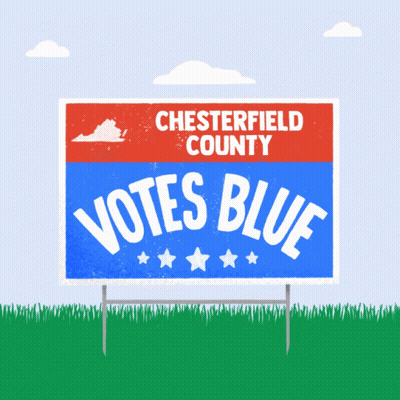 A Sign For Chesterfield County Says Votes Blue GIF