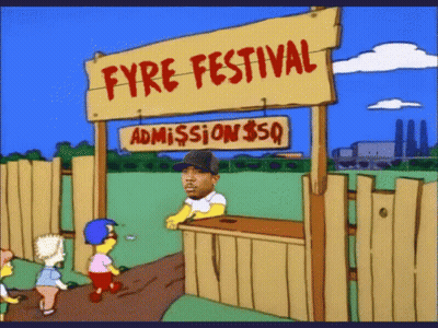 A Sign For The Fyre Festival Admission $ 50 GIF