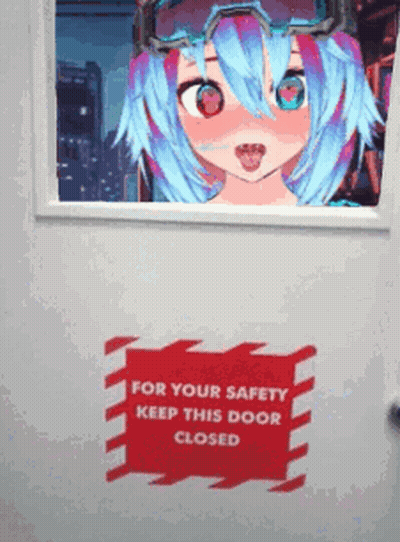 A Sign On A Wall Says For Your Safety Keep This Door Closed GIF