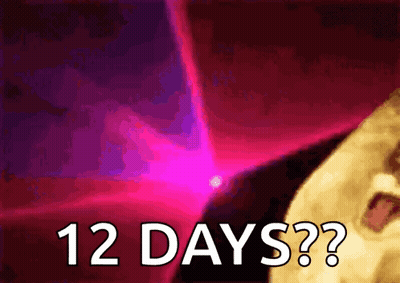 A Sign That Says 12 Days With A Purple Background GIF