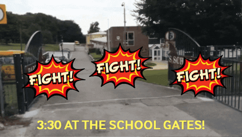 A Sign That Says 3:30 At The School Gates On It GIF