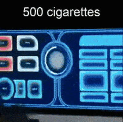 A Sign That Says 500 Cigarettes On It In White Letters GIF
