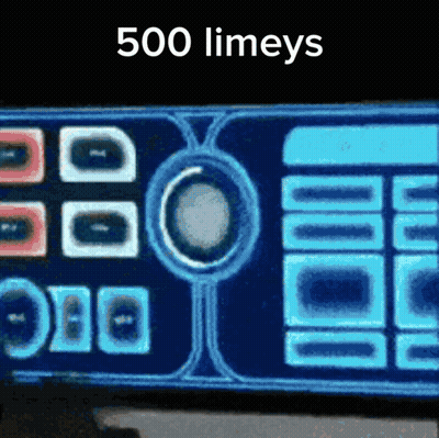 A Sign That Says 500 Limeys With A Blue Background GIF