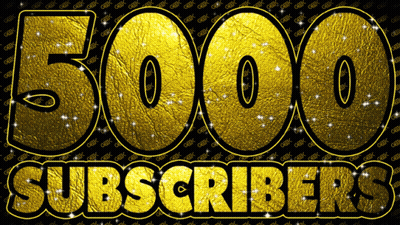 A Sign That Says 5000 Subscribers On A Black Background GIF