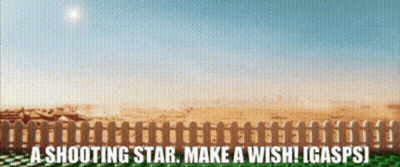 A Sign That Says A Shooting Star Make A Wish I Gasps GIF