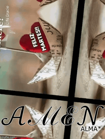 A Sign That Says Amen Alma On It With Hearts GIF