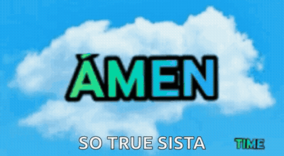 A Sign That Says Amen So True Sista Time With Clouds In The Background GIF