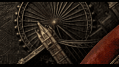 A Sign That Says Bloody On It With Roses Around It GIF