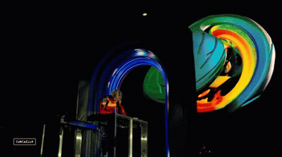 A Sign That Says Cancella On It In A Dark Room GIF