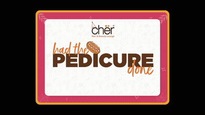 A Sign That Says Cher Hair & Beauty Lounge On It GIF