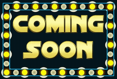 A Sign That Says ' Coming Soon ' In Gold Letters GIF