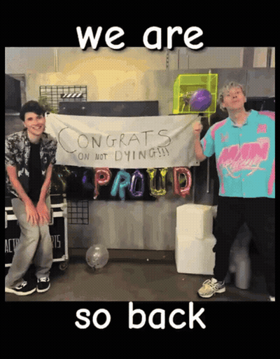 A Sign That Says Congrats On Not Dying Proud GIF