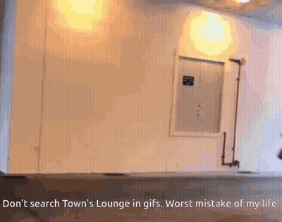 A Sign That Says " Don 'T Search Town 'S Lounge In Gifs Worst Mistake Of My Life " GIF