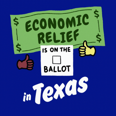 A Sign That Says " Economic Relief Is On The Ballot " GIF