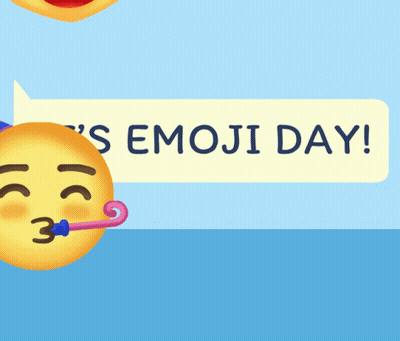 A Sign That Says Emoji Day On It GIF