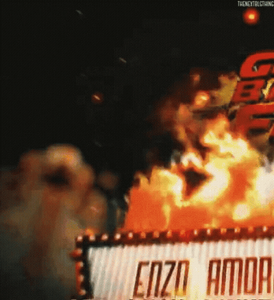 A Sign That Says ' Enzo Amor ' On It Is On Fire GIF