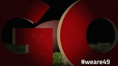 A Sign That Says Go And #Weare49 GIF