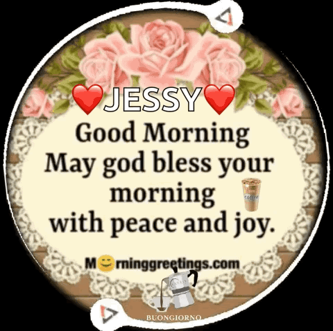 A Sign That Says Good Morning May God Bless Your Morning With Peace And Joy GIF