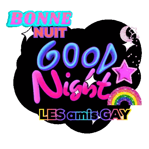 A Sign That Says Good Night Les Amis Gay Sticker