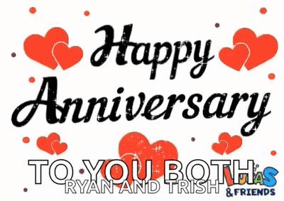 A Sign That Says Happy Anniversary To You Both GIF