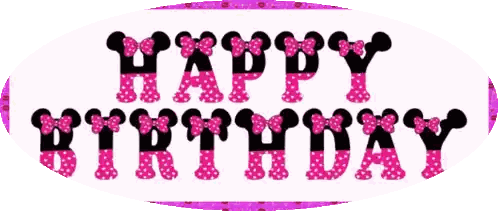 A Sign That Says Happy Birthday In Pink And Black Letters Sticker