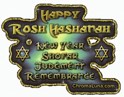 A Sign That Says Happy Rosh Hashanah New Year Shofar Judgement Remembrance GIF