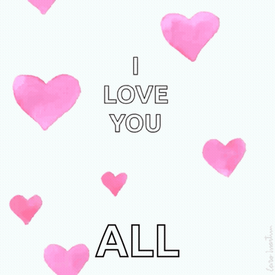 A Sign That Says I Love You All With Pink Hearts GIF