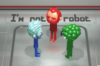 A Sign That Says I 'M Not A Robot On It GIF
