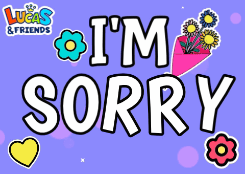 Sorry Sign With Heart And Flowers GIF