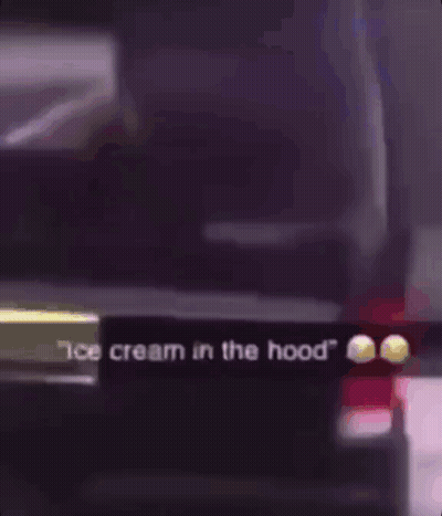 A Sign That Says " Ice Cream In The Hood " GIF