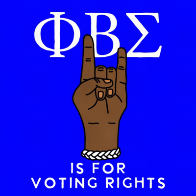 A Sign That Says Is For Voting Rights With A Hand GIF