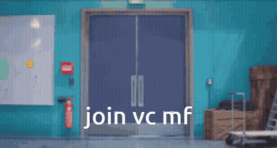 A Sign That Says Join Vc Mf In Front Of A Door GIF