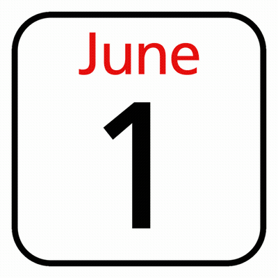 A Sign That Says June 19 On It With Green And Red Ribbons GIF