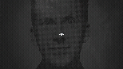 A Sign That Says Just Between Us With Two People Behind It GIF