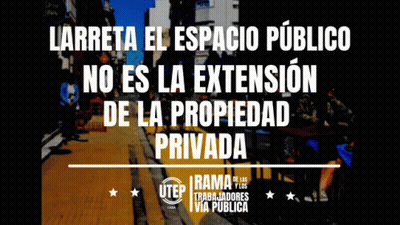 A Sign That Says Larreta El Espacio Publico No Es La Extension De La Propiedad Privada GIF