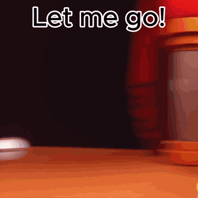 A Sign That Says Let Me Go In White Letters On A Black Background GIF