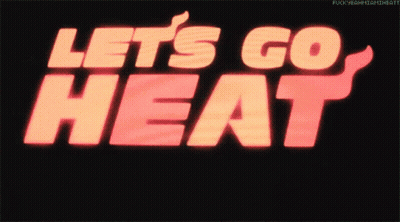 A Sign That Says Let 'S Go Heat With A Fire Coming Out Of It GIF