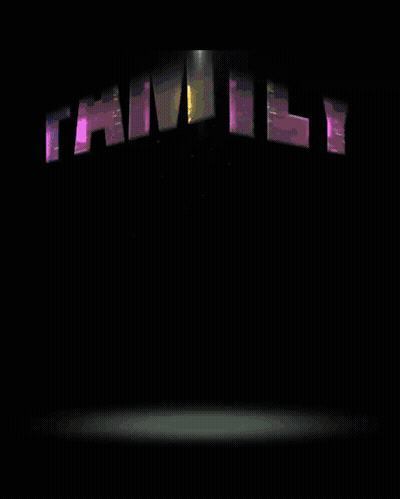 A Sign That Says Lockout Family In Purple And Pink Letters GIF