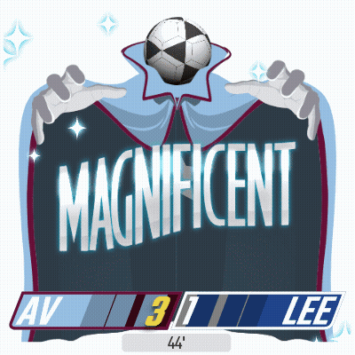 A Sign That Says Magnificent On It With A Soccer Ball On It GIF